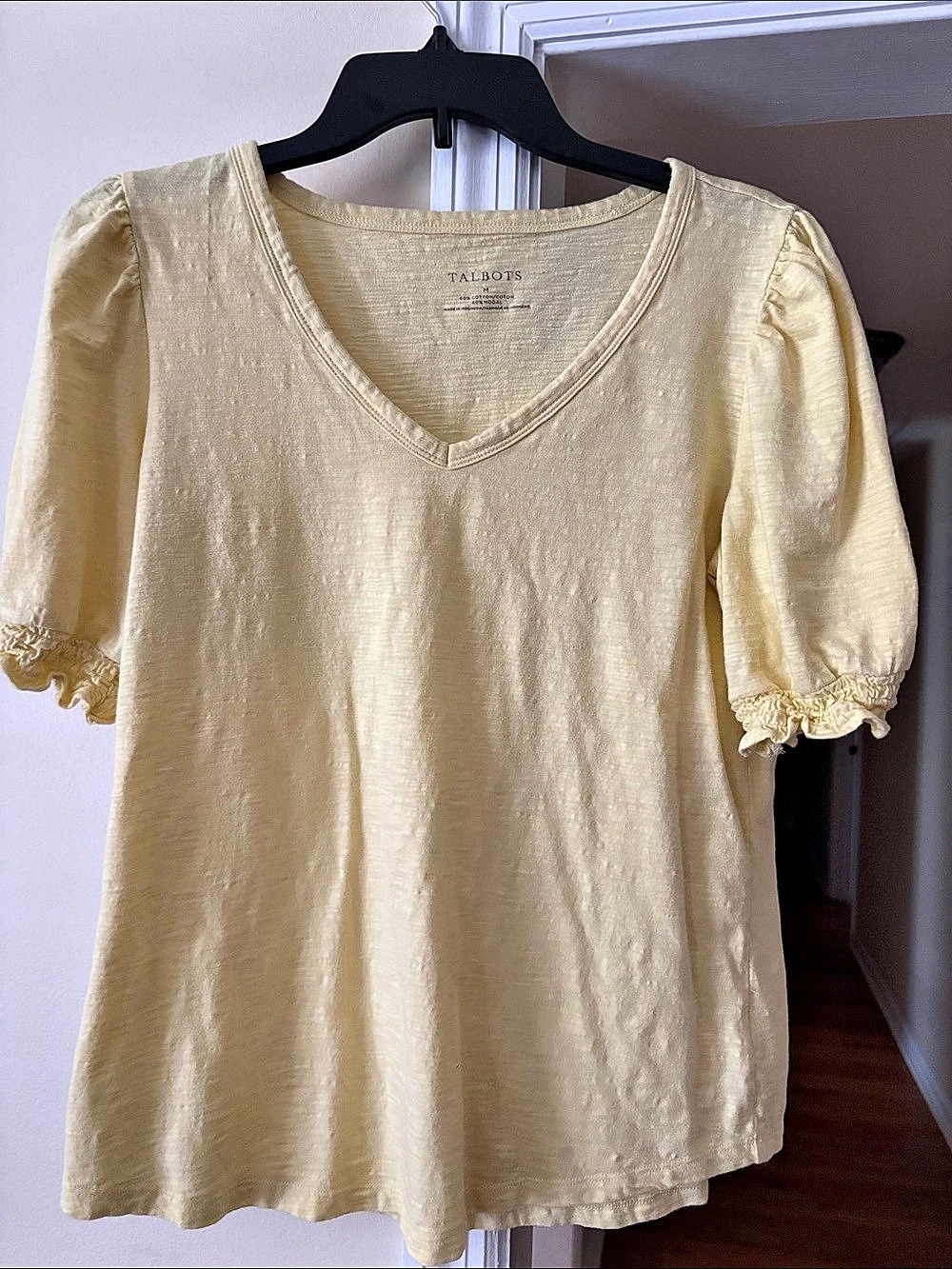 Talbots Yellow Puff Sleeve Blouse